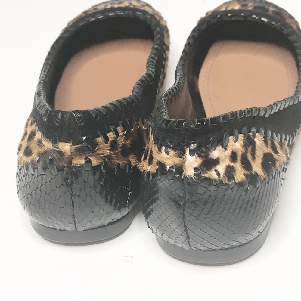Alaia Bl Python/Leopard Pony Hair Trim Ballet Flats 6.5 - Picture 6 of 9